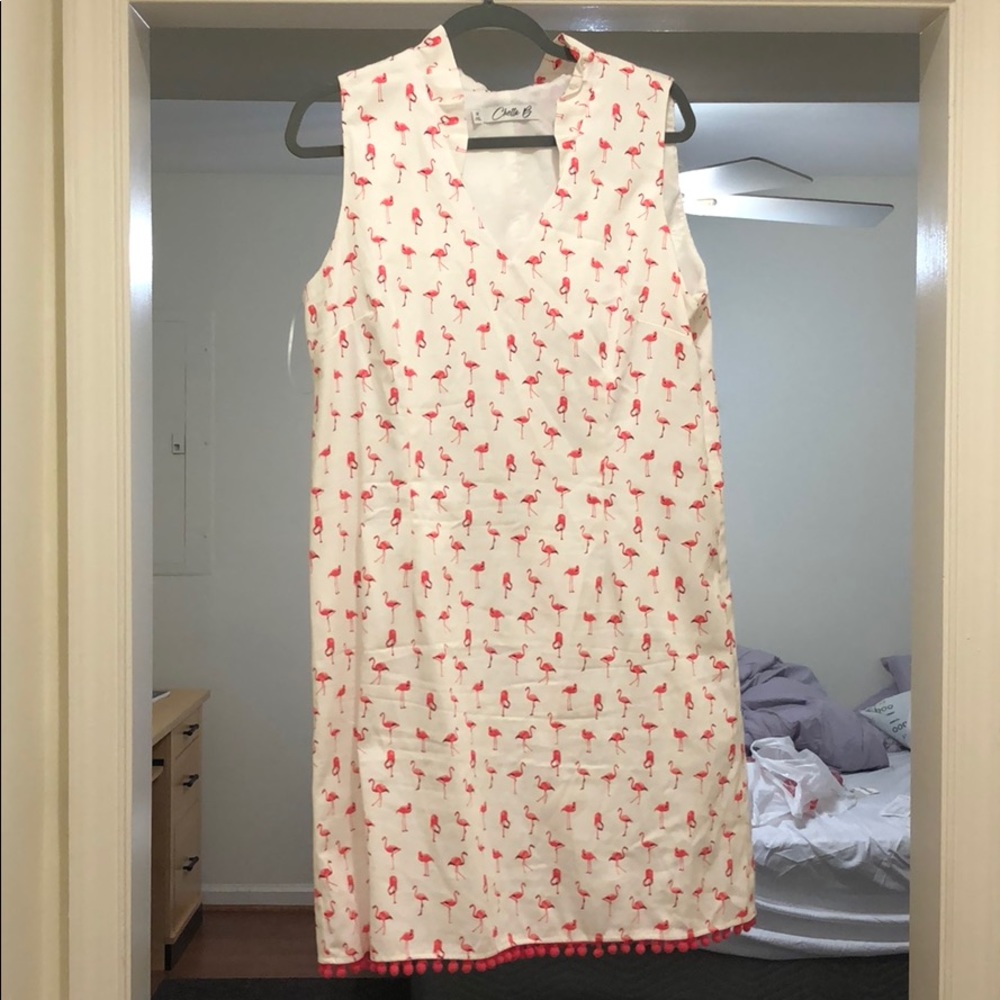 🦄Cherry B flamingo Pom dress🦄